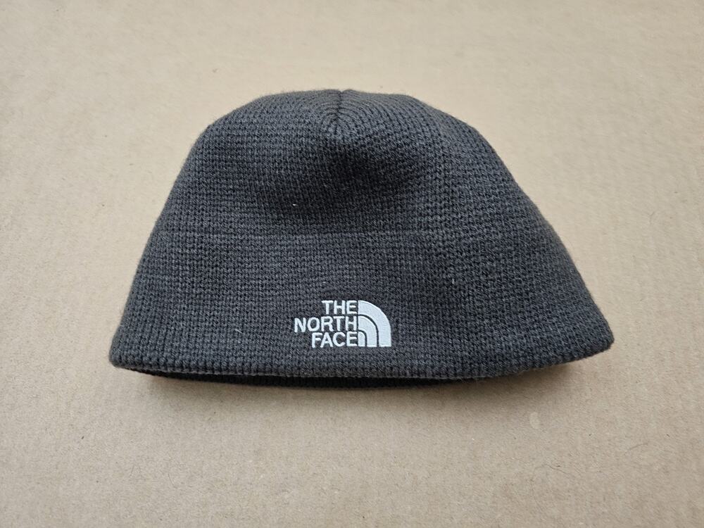 The North Face Mens Green Knit Beanie Fleece Lined Winter Hat Logo